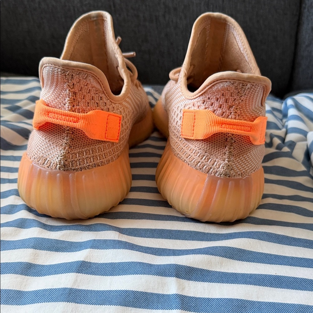 Yeezy Boost 350 V2 Pink Tan Knit Sneakers - Picture 3 of 4